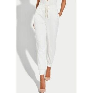 GENERATION LOVE WOMEN'S MILER LACE UP WHITE SWEATPANTS SZ XL $168
